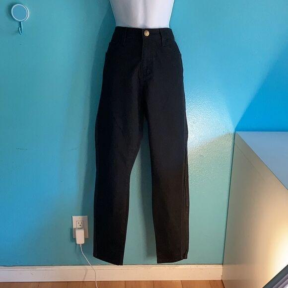 Current/Elliott Black Size 32 High Waist Crop Rider Jeans Style Pants - Picture 5 of 14